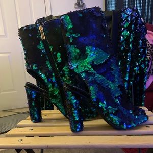 Size 8 1/2 booties with matching blazer (medium)